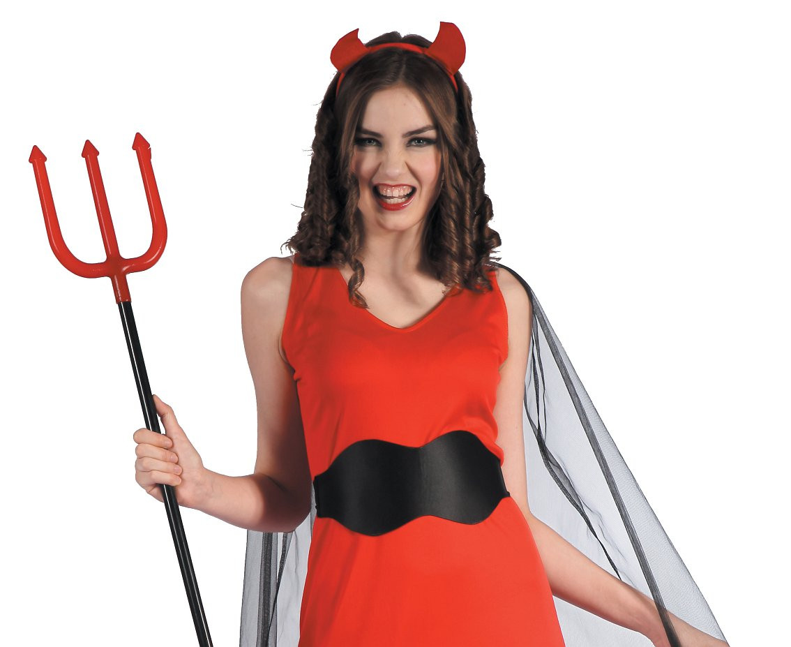 Role play-set for adult Elegant Evil (dress with cape, hairband, belt), size S
